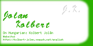 jolan kolbert business card
